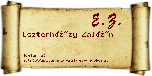 Eszterházy Zalán névjegykártya